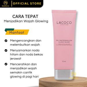 Lacoco 2% Watermelon Glow Mask 75ml Penghilang Bekas Jerawat Ampuh Pencerah Wajah Glowing Bpom Sleeping Mask