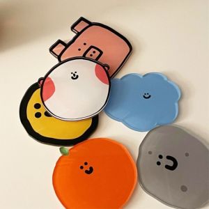LE VICTORY 4Pcs Decoration Cartoon Acrylic Coaster Cute Heat Resistant Insulation Bowl Mat Ins Non-slip Table Cup Pad Kitchen