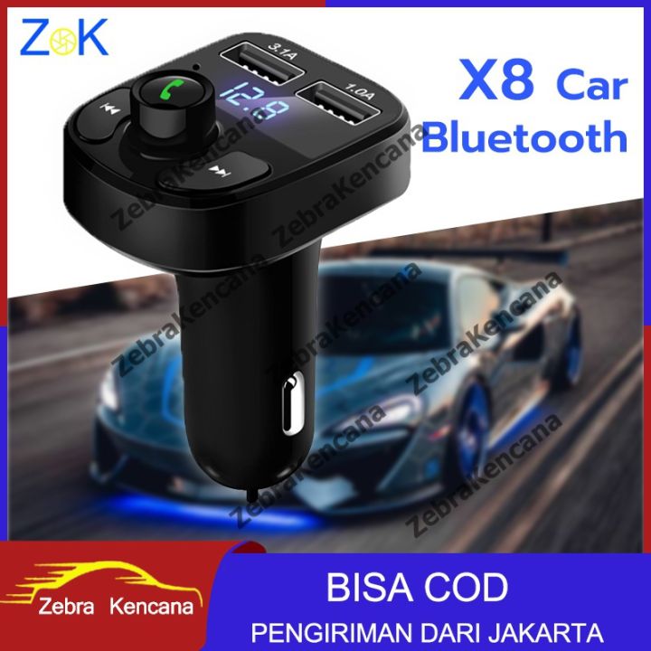 Car Charger X8 Dual USB Wireless Bluetooth FM Transmitter MP3