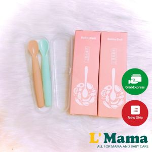 Hộp 2 Thìa Ăn Dặm Silicon BobbyDoll Siêu Mềm Cho Bé Thìa Ăn Dặm Bảo Vệ Nướu Kèm Hộp Chất Liệu Silicon Cao Cấp An Toàn