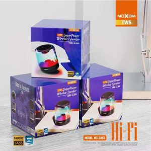 MOXOM MX-SK55 LED Super Power Wireless Speaker Bluetooth Transparent TWS Hi-Fi Superior Stereo Sound Bass RGB Light SK55