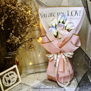 Loflove Gradients Rose soap flower bouquet for Valentines birthday anniversary surprise gift