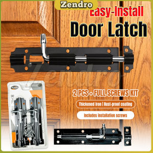 Zendro 2Pcs Easy-Install Barrel Bolt Lock - Durable Iron Slide Latch For Doors Cabinets & More