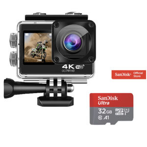 กล้องแอ็คชั่นแคม มีระบบกันสั่นล่าสุด+รีโมท Ultra HD 4K 60fps 24MP Action Camera นําเข้าจากประเทศเยอรมนี sony เลนส์ EIS Stabilization Underwater 40M Waterproof Sport Camera