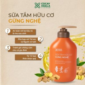 Combo Sữa Tắm và Gel Gội Gừng Nghệ Sả Dầu Oanh Cao Cơ Sữa Dừa Không Chứa Sulfate 500ml