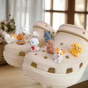 YAFEN 1 Piece Interesting Shoe Buckle Cute Puppy Shoe Charms Decoration For Clogs Removable ABS DIY Shoe Accessories Perfect Gift