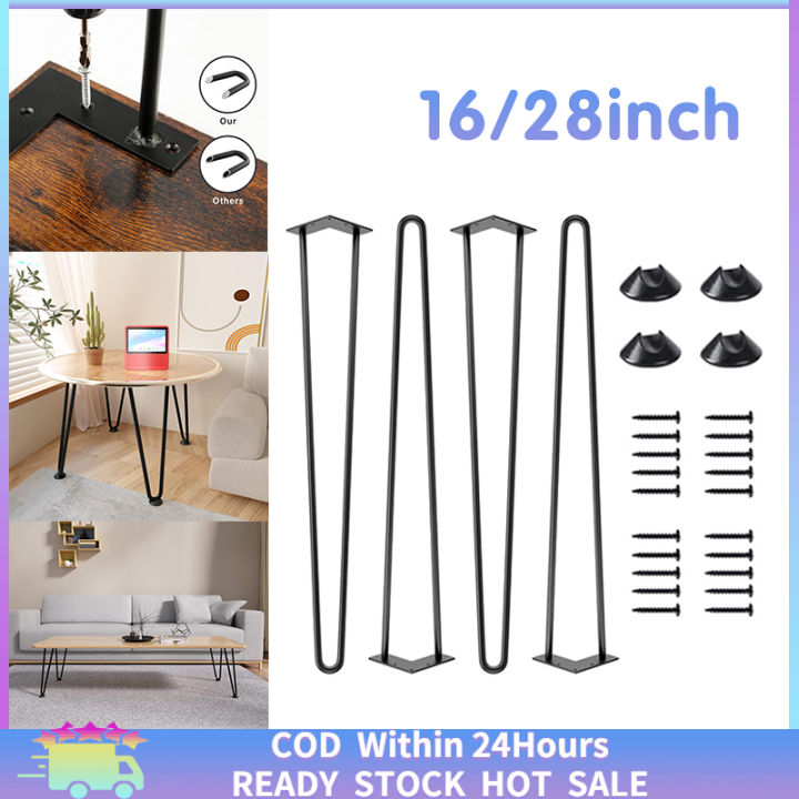 Rioychan 22 Inch Tall Metal Table Legs,Trapezoid Coffee Table Legs, Industrial Metal Desk Legs Set Of 2 Mid Century Home DIY Projects Furniture Legs