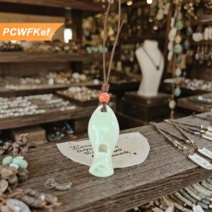 【PCWFKef】 Gốm cá Shaped còi Mặt dây chuyền dây chuyền sáng tạo cá tính Áo len chuỗi handmade trang sức cho trẻ em Đồ chơi Quà Tặng