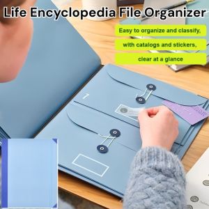 Life Encyclopedia File Organizer Life Binder for Important Documents Passport Portable File Storage Bag
