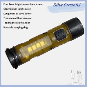 Ditur Hat Clip Light Flashlights For Outdoor Night  Hands Release Pocket Caps Lamp Rechargeable Clip On Light
