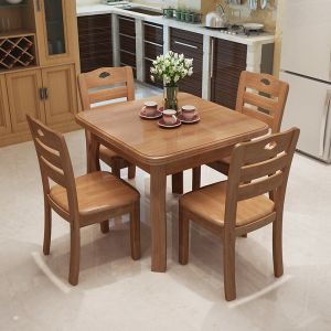 Urban Echo Solid Wood Extendable Dining Table for 4-6 People