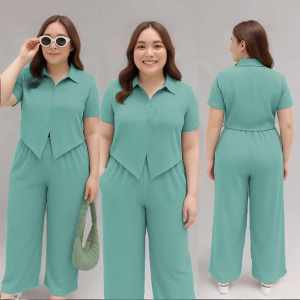 CHW-Plus Size PERCY Coordinates Bark Crepe Fabric in Style Top pair with Square Pants