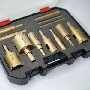 COD-12pcs Diamond Drill Bit Set for Glass Marble & Stone - 6-35mm Hole Saw Kit with Hand Tools Granite Tile Ceramic