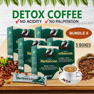 Almon Herbaccino Coffee Drink(5 BOXES/50 SACHETS) Herbal Detox High Fiber Bona Aroma Great Taste Vita Natural Organic