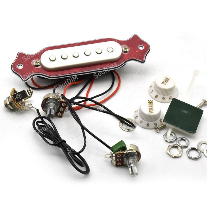 White/Black/Red Acoustic Guitar Sound Hole Pickup PreWired Pickup Set Up