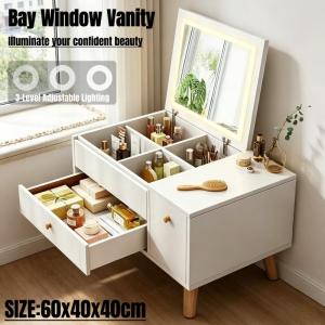 Dressing Table with Drawers Dresser Mirror Makeup Table Small Makeup Counter Table