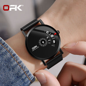 OPK New Original Watch for Men with Box Waterproof Resistant Fashion Unique Multi-function Time Display Quartz Watch Black