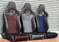 เบาะแต่งรถยนต์ เรคาโร่ RECARO CS ผ้าตาข่ายเทา ขอบหนัง. 
