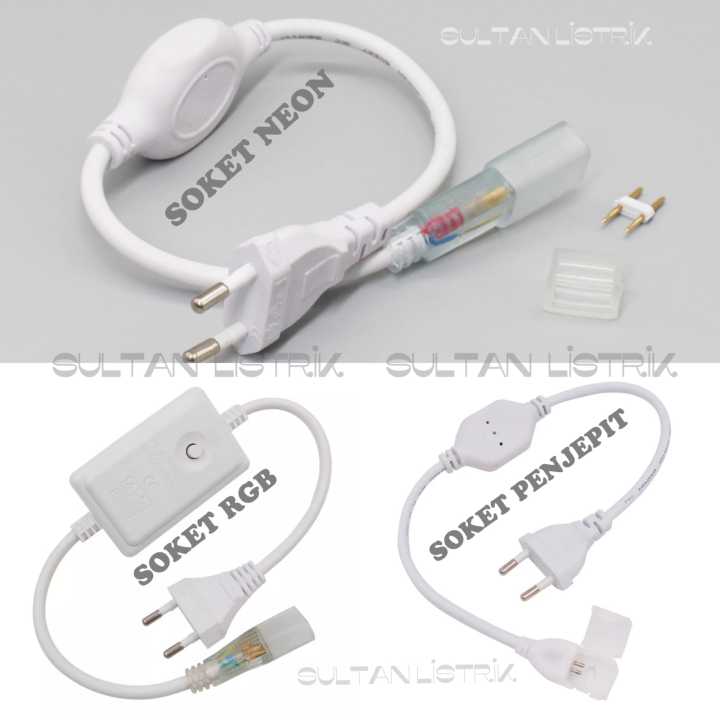SOKET COLOKAN UNTUK LED STRIP, NEON, STRIP RGB (BISA KEDIP) / SOKET ...