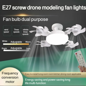 Nordic simple fan lamp💕 Fan chandelier Bedroom silent fan Remote control ceiling fan lamp Eye protection energy-saving lamp