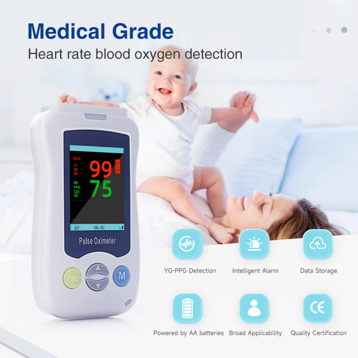 Yonker Handheld Pulse Oximeter Blood Oxygen SPO2 Heart Rate Monitor for ...
