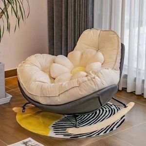 Nordic style single person rocking chair lazy sofa balcony living room bedroom leisure and sleeping room luxurious eggshell penguin chair