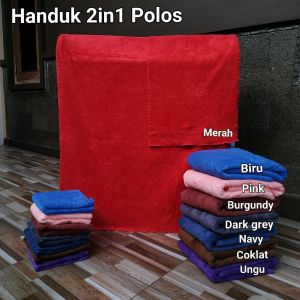 PAKET HEMAT HANDUK DEWASA 2IN1 (BELI 1 DAPAT 2) UKURAN 70x140 DAN 35X75 POLOS BAHAN POLYESTER FIBER PERLENGKAPAN MANDI HANDUK TEBAL HALUS DAN MENYERAP AIR HANDUK MUKA DAN HANDUK MANDI KEMASAN CANTIK KADO NIKAH BAYI SOUVENIR KAIN LAP MICROFIBER TERLARIS
