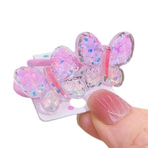 Toddler Girl Sweet Hair Ties Sweet Butterfly Hair Rope Braiding Hair Rings Girl Ponytail Holder Hair Scrunchies 1 Pair