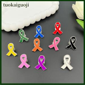 tuokaiguoji 10pcs hợp kim nhỏ giọt dầu màu đen Ribbon Pin huy hiệu Trâm đám tang memorial Pin tang huy hiệu Trâm phụ kiện trang sức bên