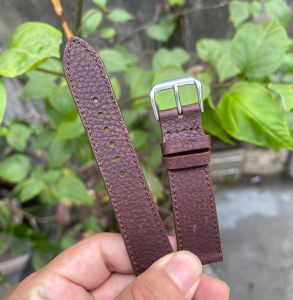 Dây đồng hồ da bò sáp hạt màu nâu đỏ đậm đủ size có cả size lẻ và size hiếm gặp Dây da đồng hồ nam Dây đeo đồng hô dây da Quai đồng hồ Tặng kèm khóa chốt và dụng cụ tháo lắp dây