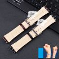 21mm Genuine Cowhide Watch Strap for Swatch YVB404 YVS400 YVS45 Men Stainless Steel Pin Buckle Watch Band Bump Bracelet. 