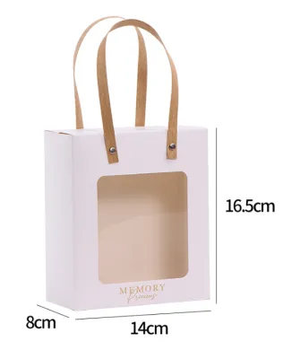 Paper Bag Window Clear Window Gift Bags for Stuff Toys Flower Bag Gift Packaging
