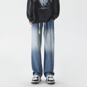 Celana Jeans Pria Celana Denim Panjang Gradient Contrast Cowok Versi Korea Pants K506M