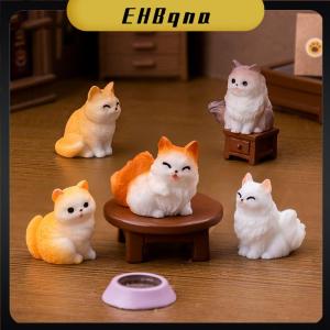 EHBqna[COD] Mini Cat Ornament Cartoon Kitten Micro Landscape Dollhouse Model Car Interior Home Desktop Decoration