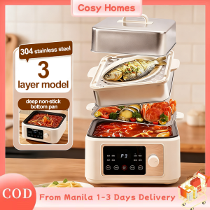 Electric Food Steamer 36L Large Capacity 4 Layers for Siomai Household Hot Pot Multifunction Stainless steel Smart Timer Pot Business Food Steamer