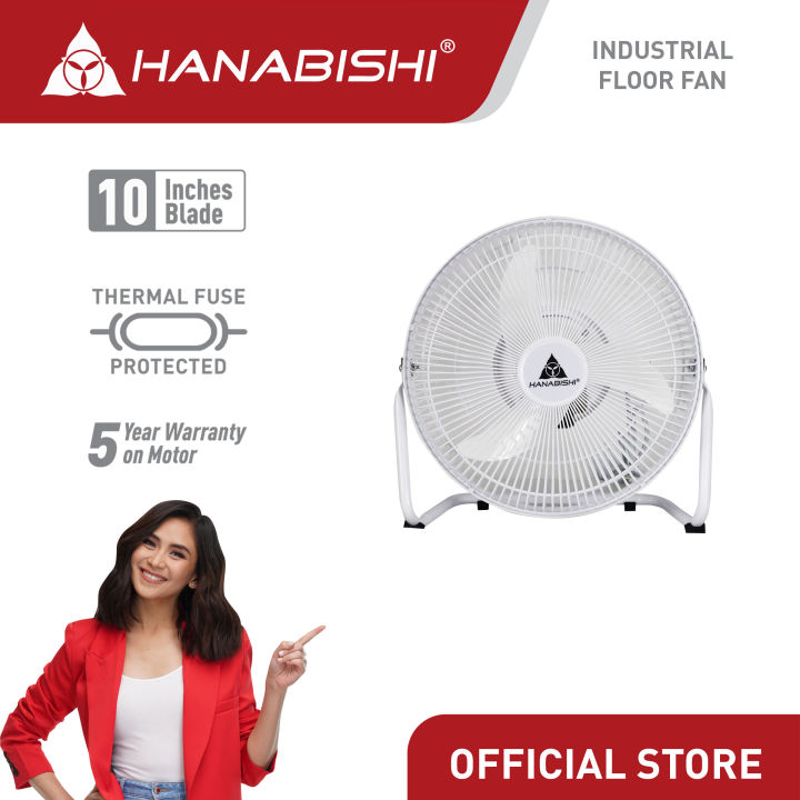 Hanabishi Industrial 10" Mini Electric Floor Fan