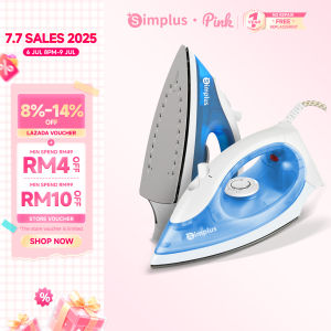 【Special Price】SimplusPink Iron Steam Garment Steamer Iron Non Stick Soleplate 1300W Power 20g/min Steam Output Seterika GTJH006