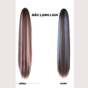 Tóc ngoặm thẳng dài 50cm Tóc giả kẹp đuôi ngựa thẳng suôn mượt phong cách hàn quốc