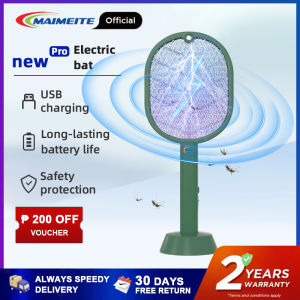 MAIMEITE 2 IN 1 Electric Mosquito Racket Wireless Charging Mosquito Killer UV USB Charger Base Charging Mosquito repellent aromatherapy
