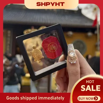 BU🎆🎇✨ Feng Shui Money Turtle Temple Lucky Wealth Mini Golden Tortoise Guarding Praying Home Decor Lucky Gift Miserly Turtle