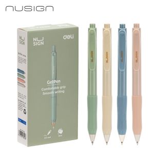 Nusign Retracable Gel Pen / Pulpen Gel Cetak 0.5 mm Tinta Hitam Biru Body Pastel ENS576