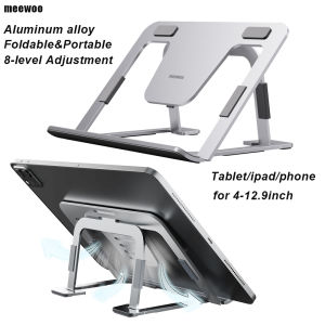 Meewoo Tablet Stand Holder Adjustable for ipad Stand Foldable Desktop Drawing Stand Aluminum Alloy Tablet cellphone Holder