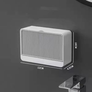 HB Bathroom Wall Organizer Box Self Adhesive with Hooks Waterproof Vanity Storage Canister BR014