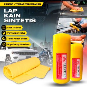 DADIDU Lap Kain Kanebo 43 x 32 CM Dengan Tempat Penyimpanan Kanebo – Lap Kain Sintetis Kanebo Lap Mobil Motor Kanebo Serbaguna Kain Lap Pembersih Tebal Kain Kanebo Include Tempat Lap Multifungsi
