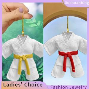 [COD] liuchuanbing Jewellery 2PCS New Taekwondo Costume Theme Flat 2D Acrylic Pendant Suitable For Car Rearview Mirror Pendant