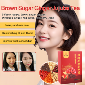 🔥HOT🔥 Essential tea for menstrual regulation Rose brown sugar ginger jujube tea Blood circulation and blood stasis warming tea Qi and blood nourishing tea Cold-dispelling and uterine warming tea Qi and blood regulating tea