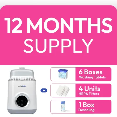 nuviebaby Clean (4 in 1) Baby Bottle Washer Steam Sterilizer Dryer Storage Fits Momcozy Baby Brezza Pump Parts and Baby Essentials
