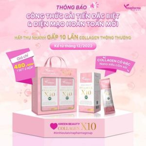 Green Beauty Collagen X10 cô đặc Nano siêu cốm sủi (20 gói)
