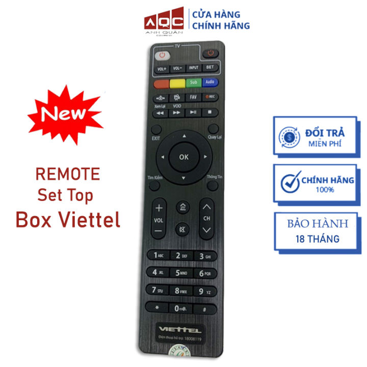 Điều khiển IR Set Top Box Viettel đời mới nhất Remote box Viettel sử