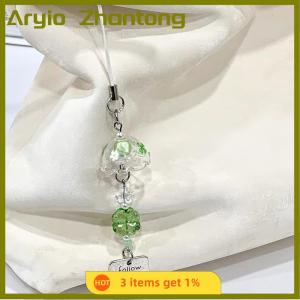 Aryio Transparent Keychain Cute Wind Chime Pendant Keyring Mobile Phone Lanyard Kawaii Bag Decorative Accessories Home Decorations